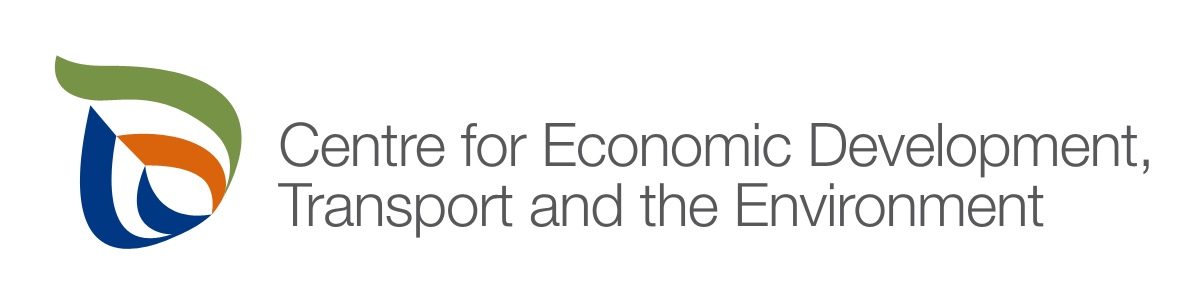 Logo with the text Centre for economic development, transport and the environment.